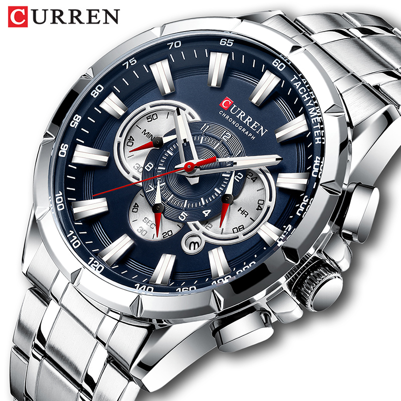 Luxury Watch Exhibition - カレン-男性用腕時計,防水,ミリタリー,ステンレススチール,高級ブランド,8363