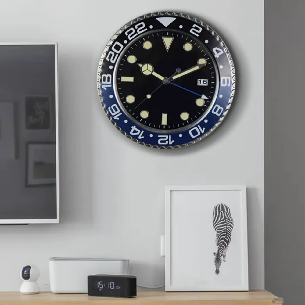 Luxury Watch House - 34cm 高級感あふれるクリエイティブな壁掛け時計 モダンなメタルデザイン アートウォールクロック ホーム 大型