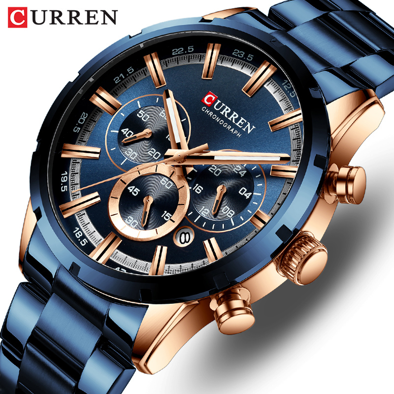 Luxury Watch Audemars Piguet - キュレン-男性用ステンレススチールウォッチ,ブルーダイヤル,ビジネス,耐水性,男性用