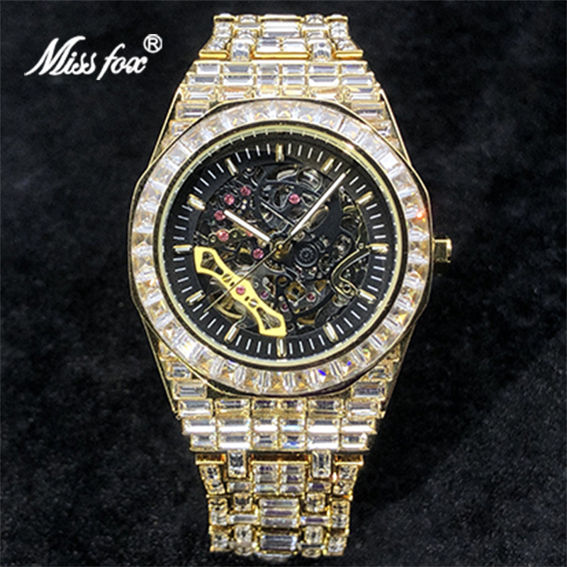 Luxury Watch And Jewelry Brand - Missfox-メンズステンレススチール機械式時計,高級ブランド,腕時計,オンライン自動,発光,ジュエリー