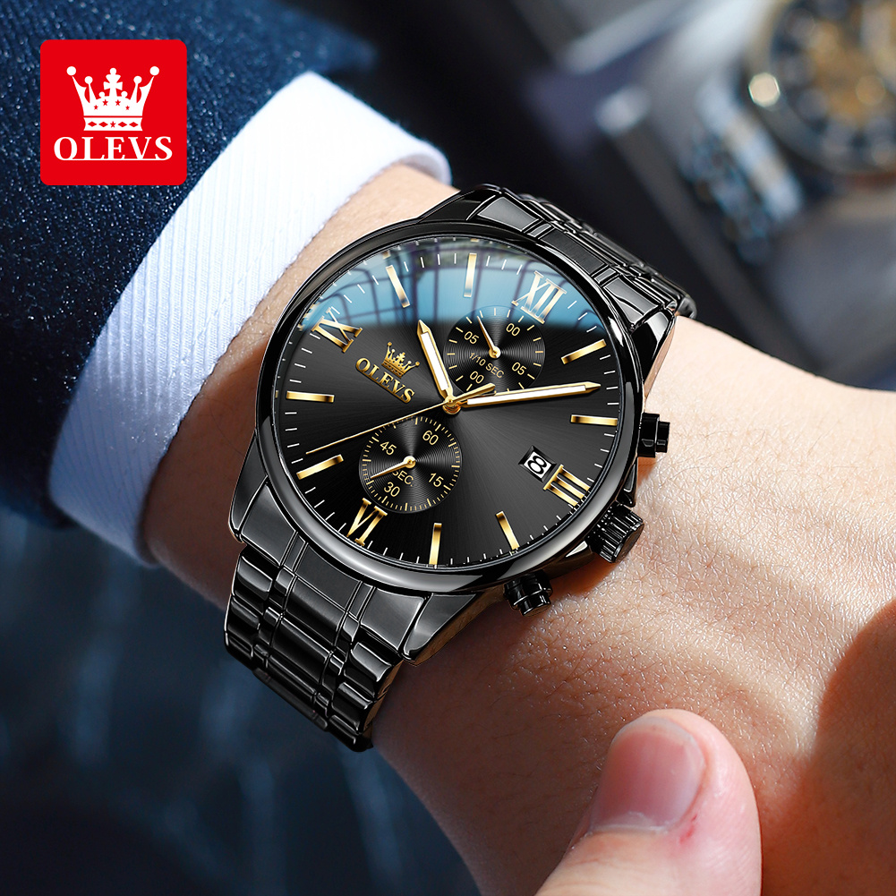OLEVS 2886 クラシックブラッククォーツ時計男性用エ - Luxury Watch Exhibition のレビューと価格