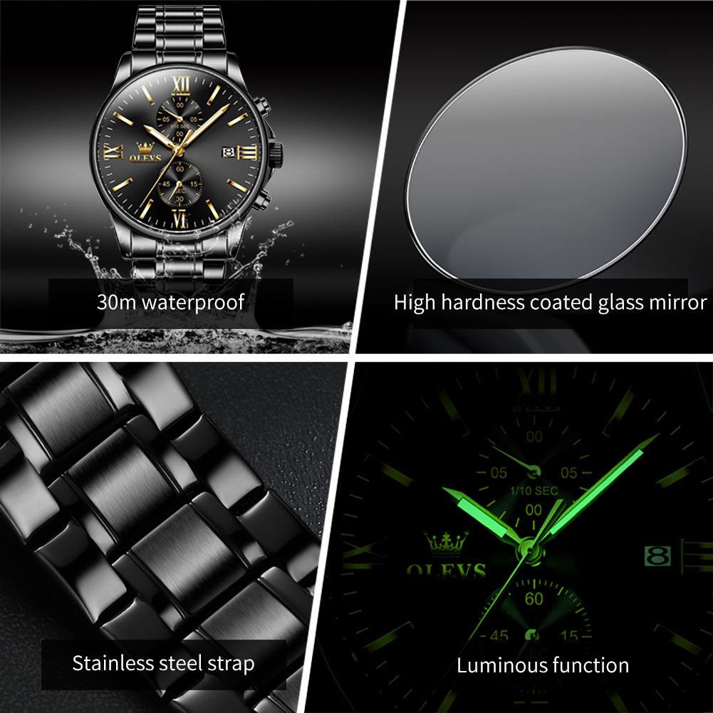 OLEVS 2886 クラシックブラッククォーツ時計男性用エ - Luxury Watch Exhibition のレビューと価格