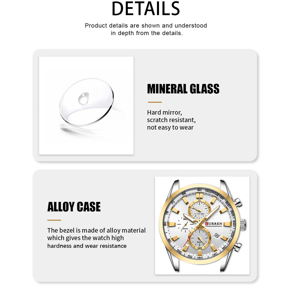 CURREN 高級ファッションクロノグラフ防水ステンレススチ - Luxury Watch Audemars Piguet のレビューと価格