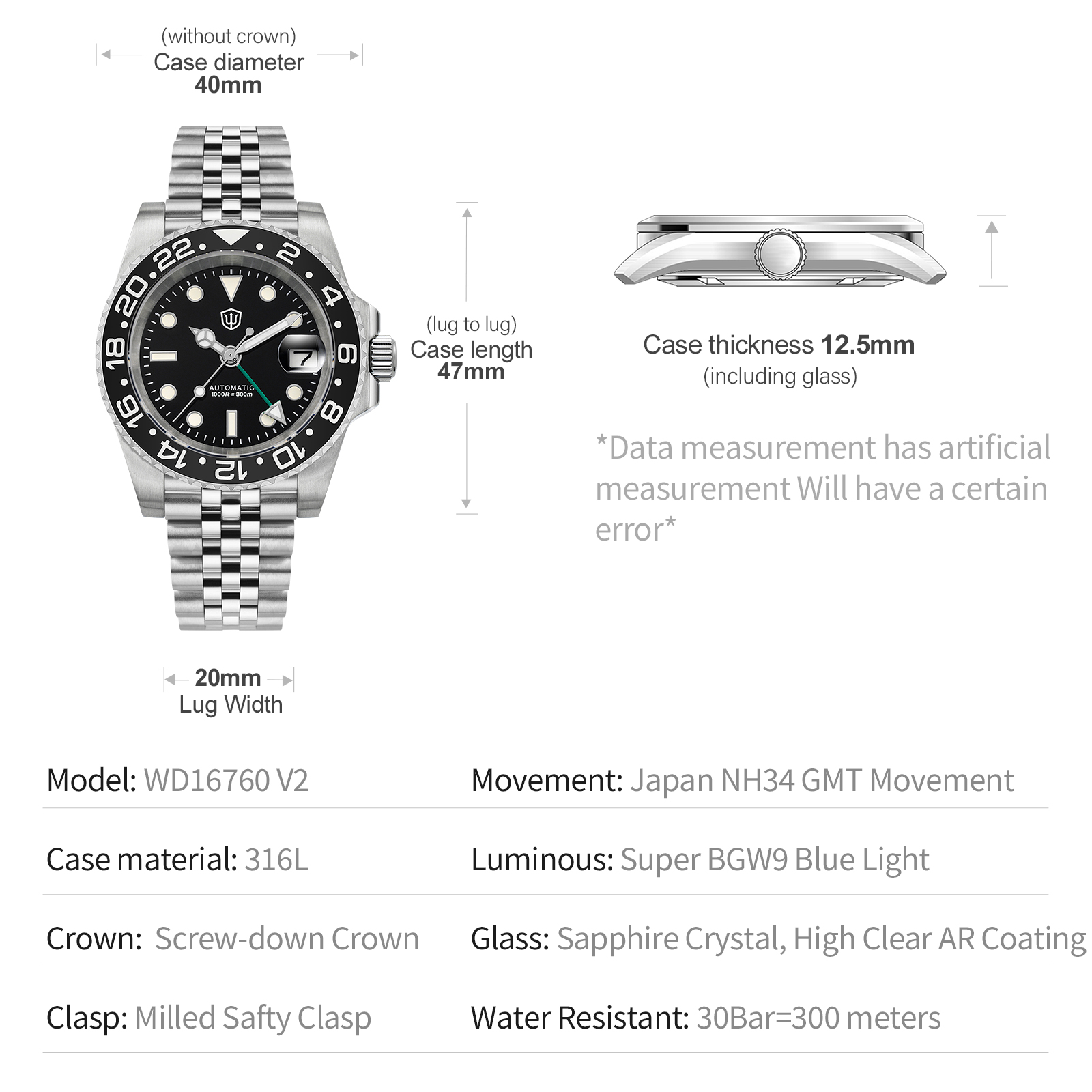 Watchdives NEW WD16760 V2 NH34 - Rolex Watch Submariner のレビューと価格