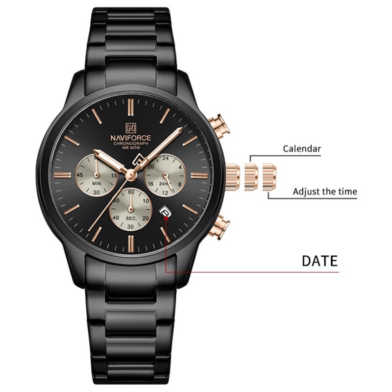 NAVIFORCE メンズクォーツクロノグラフウォッチ 防水 - Luxury Watch Straps のレビューと価格