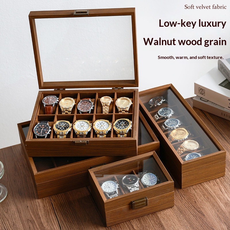 ブラックウォールナット木目調時計収納ボックス時計配置ボックス - Luxury Watch House のレビューと価格
