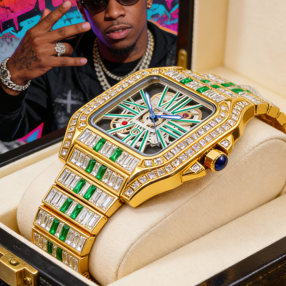 中空高級ブリンブリンクォーツ腕時計男性ホットファッションフル - Luxury Watch And Jewelry Brand のレビューと価格
