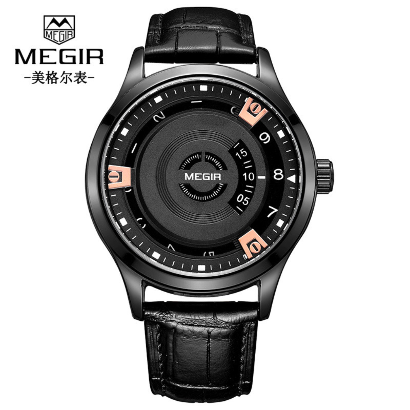 MEGIR 男性腕時計高級レザーストラップスポーツミリタリー - Luxury Watch Straps のレビューと価格
