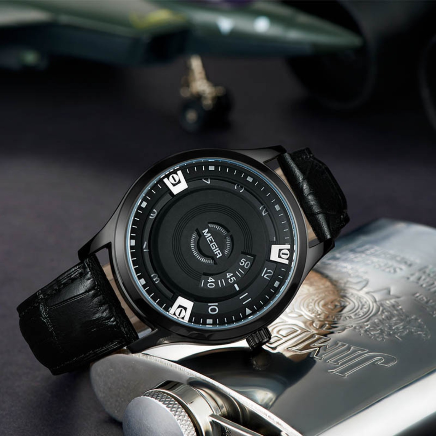 MEGIR 男性腕時計高級レザーストラップスポーツミリタリー - Luxury Watch Straps のレビューと価格