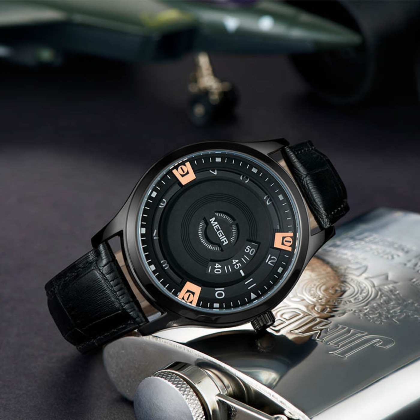 MEGIR 男性腕時計高級レザーストラップスポーツミリタリー - Luxury Watch Straps のレビューと価格