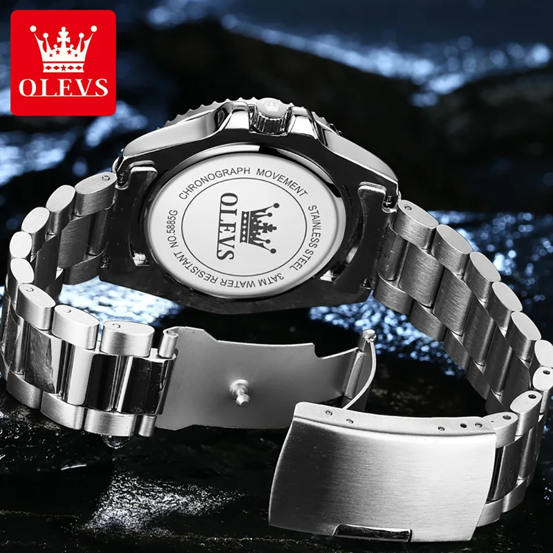 OLEVS オリジナルクォーツ時計男性用ステンレス鋼防水スポ - Rolex Watch Submariner のレビューと価格