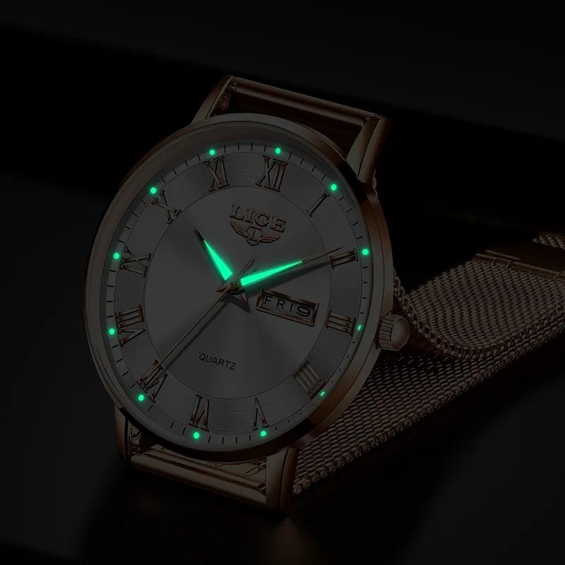 LIGE ファッション女性腕時計トップブランドの高級超薄型メ - Luxury Watch Exhibition のレビューと価格