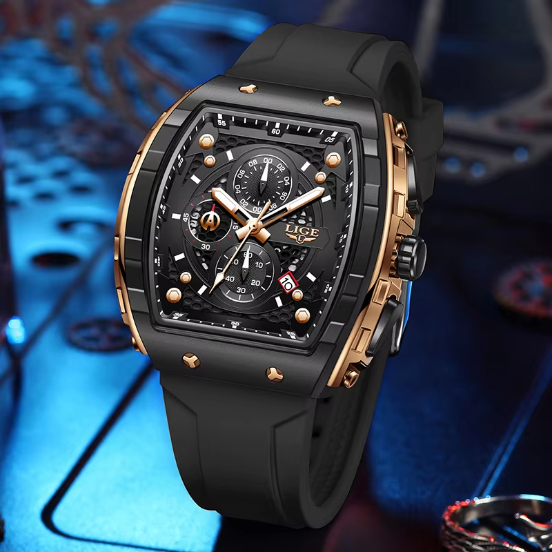 LIGEトップブランド高級メンズ腕時計、スクエアクォーツ腕時 - Luxury Watch Exhibition のレビューと価格