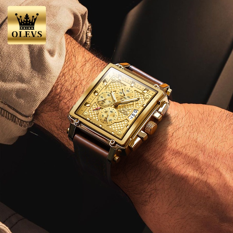 OLEVSブランド メンズ腕時計 防水 レザーストラップ ク - Luxury Watch Straps のレビューと価格